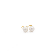 Minimalist Gold Hook Pearl Earrings