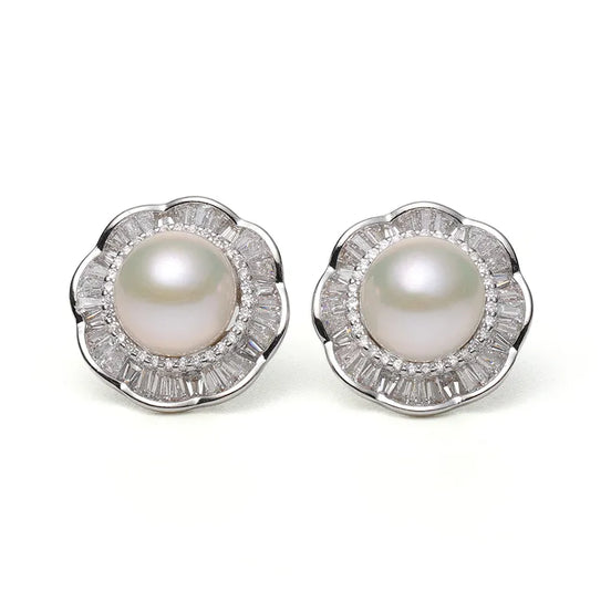 Pearl Sunburst Ribbon Earrings