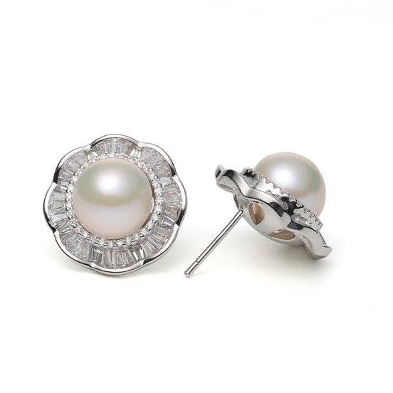 Pearl Sunburst Ribbon Earrings