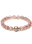 Pink Crystal & Mauve Pearl Bracelet