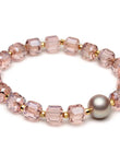 Pink Crystal & Mauve Pearl Bracelet