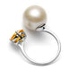 Radiant Gem & Natural Pearl Open Ring