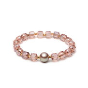 Pink Crystal & Mauve Pearl Bracelet