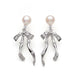 Sculptural Pearl Bow Drop Earrings