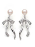 Sculptural Pearl Bow Drop Earrings