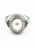 Classic Silver Halo Natural Pearl Ring