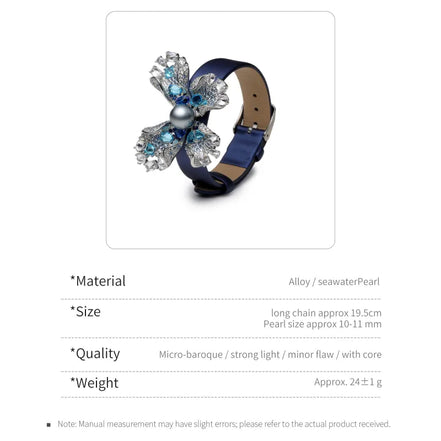 Statement Butterfly Pearl Leather Cuff