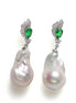 Statement Emerald Baroque Pearl Earrings