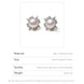 Sunflower Crystal Cluster Pearl Stud Earrings