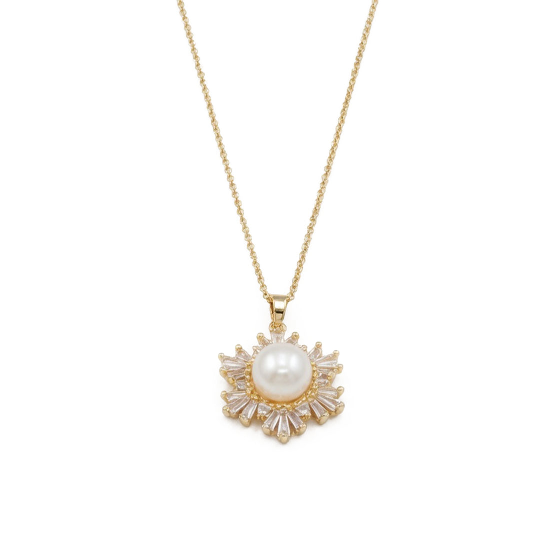 Brilliant Sunburst Natural Pearl Necklace