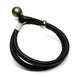 Tahitian Black Pearl Bracelet with Genuine Leather Double Strand