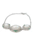 Vintage Three-Pearl Silver Halo Bracelet