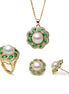 Vintage Floral Pearl Jewelry Set