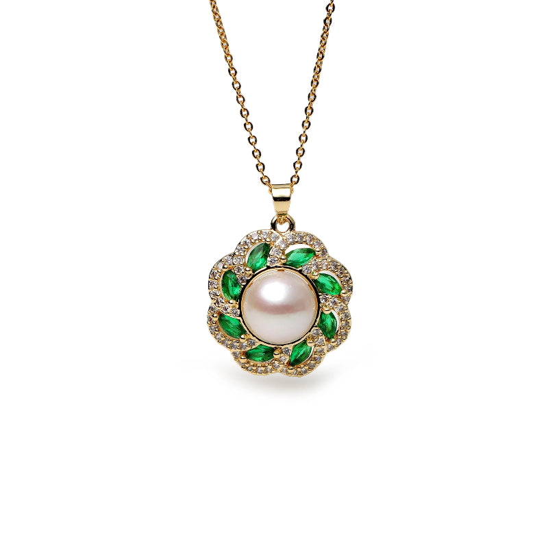 Vintage Floral Pearl Jewelry Set