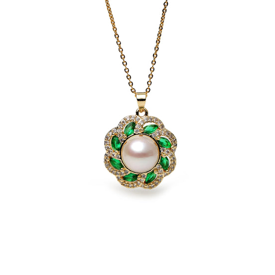 Vintage Floral Pearl Jewelry Set
