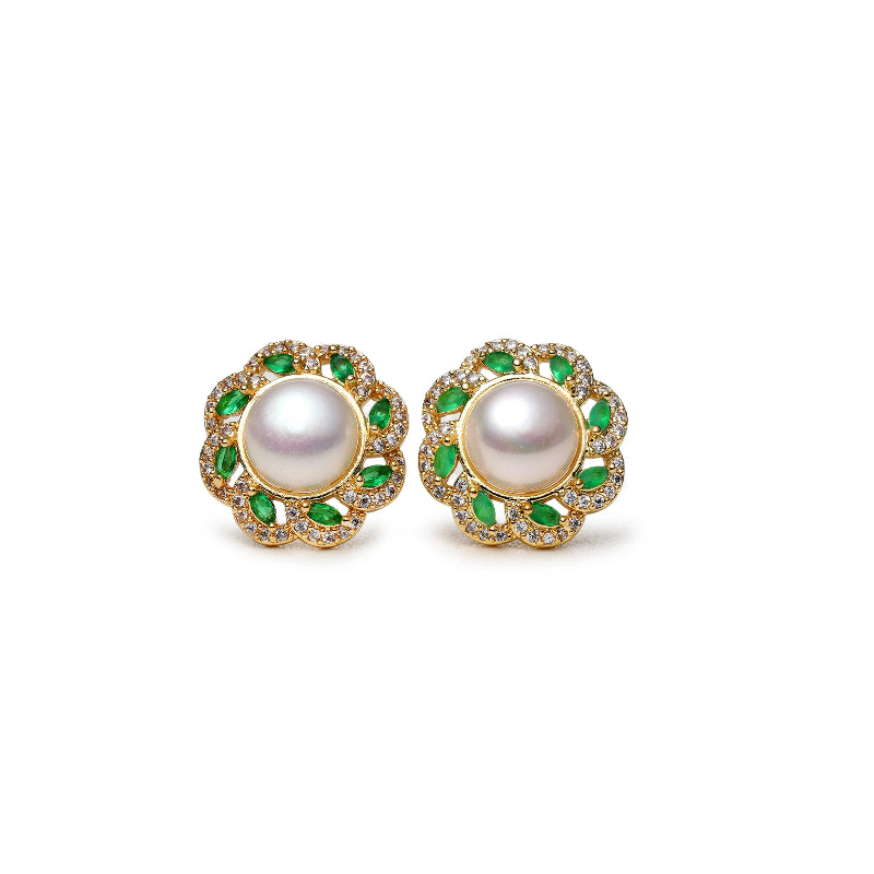 Vintage Floral Pearl Jewelry Set