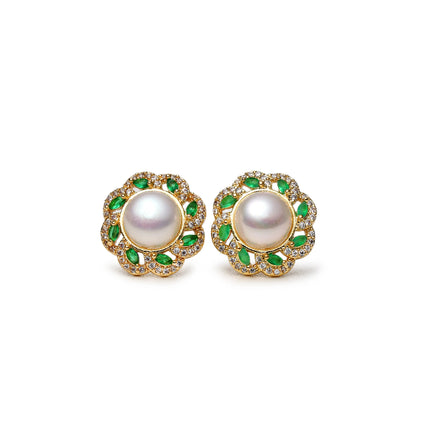 Vintage Floral Pearl Jewelry Set