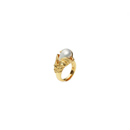 Vintage Gold Baroque Pearl Ring