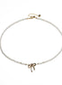 Vintage Gold Bow Natural Pearl Choker Necklace