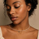 Vintage Gold Bow Natural Pearl Choker Necklace