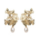 Vintage Golden Butterfly Pearl Earrings