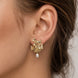 Vintage Golden Butterfly Pearl Earrings