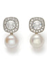 Vintage Halo Pearl Drop Earrings