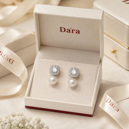 Vintage Halo Pearl Drop Earrings
