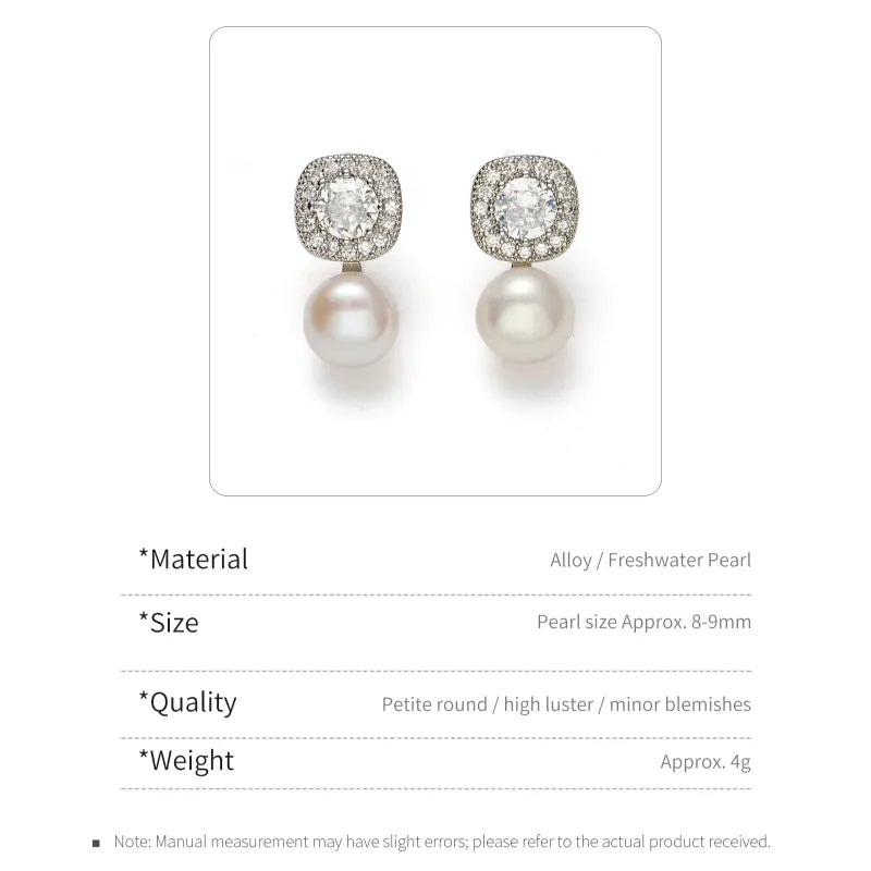 Vintage Halo Pearl Drop Earrings