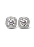 Vintage Halo Pearl Stud Earrings