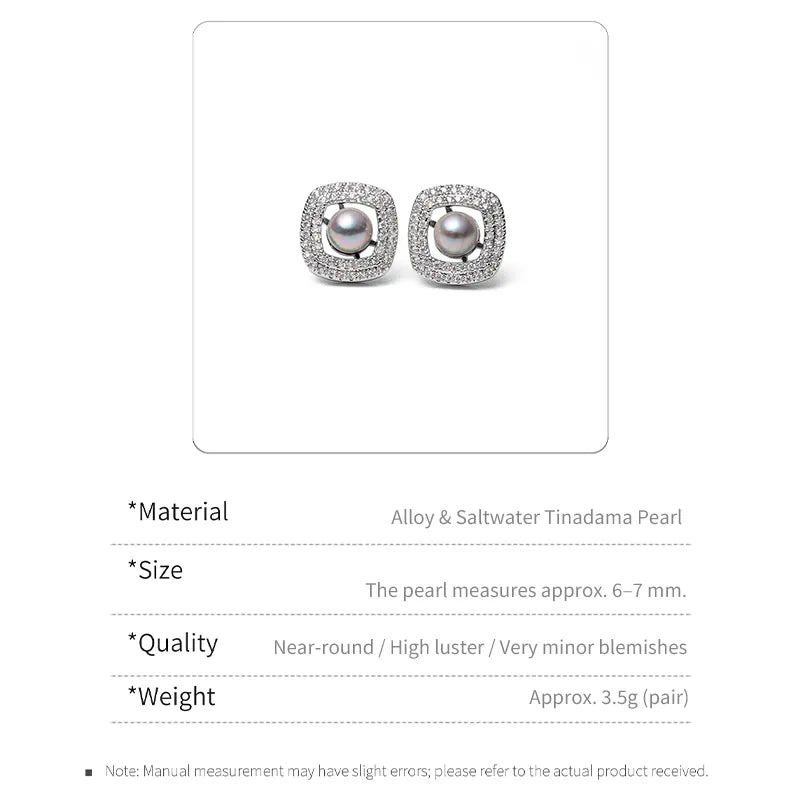 Vintage Halo Pearl Stud Earrings