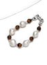 Vintage Silver Baroque Pearl Tiger Eye Bracelet