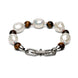 Vintage Silver Baroque Pearl Tiger Eye Bracelet