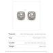 Vintage Silver Pearl Earrings with Cushion Halo Setting