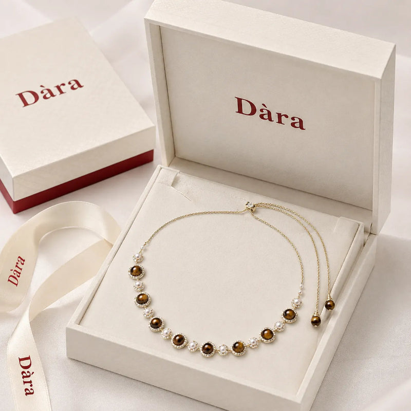 Vintage Tiger's Eye Pearl Necklace