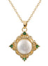 Vintage Emerald & Natural Pearl Pendant Necklace | Bridal & Holiday Gift
