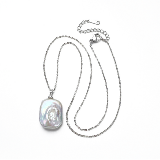 Multigem Embedded Baroque Pearl Necklace