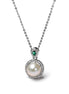 Empress Vintage Natural Pearl Halo Pendant Necklace
