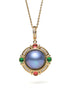 Vintage Medallion Natural Pearl Amulet Necklace