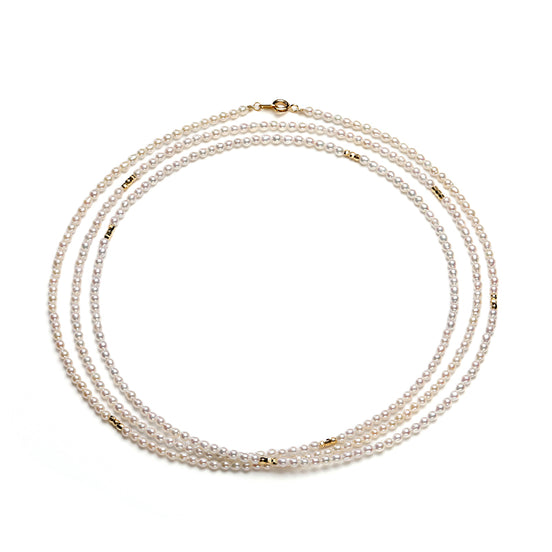 Aura Triple-Strand Natural Pearl Necklace
