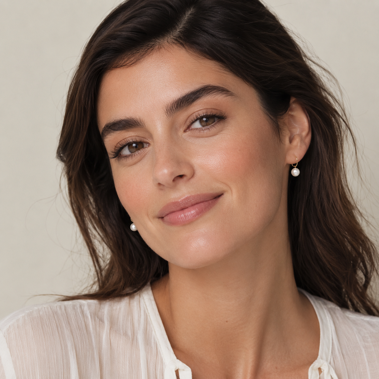Minimalist Gold Hook Pearl Earrings