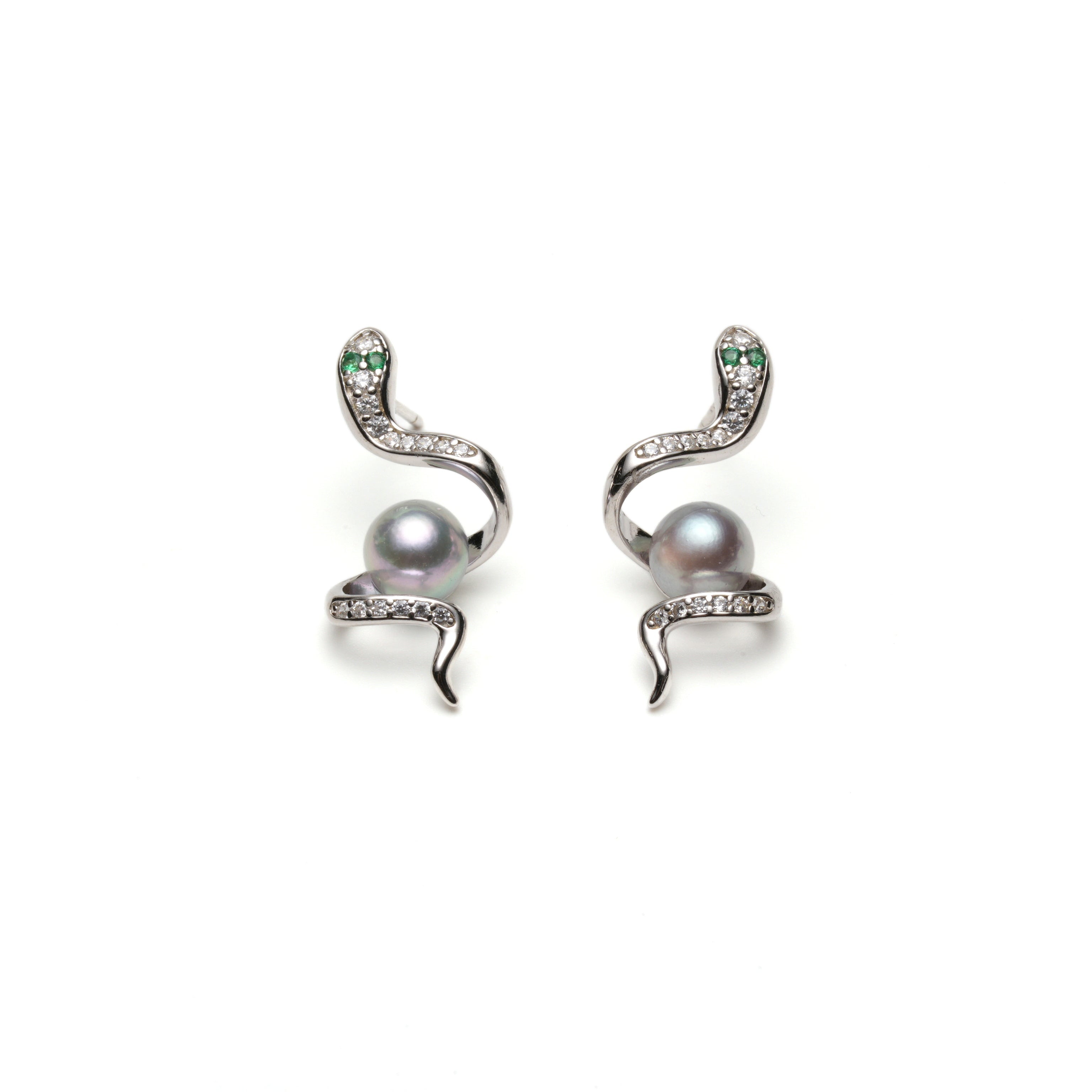 Mystic Serpent Natural Pearl Earrings