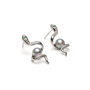 Mystic Serpent Natural Pearl Earrings