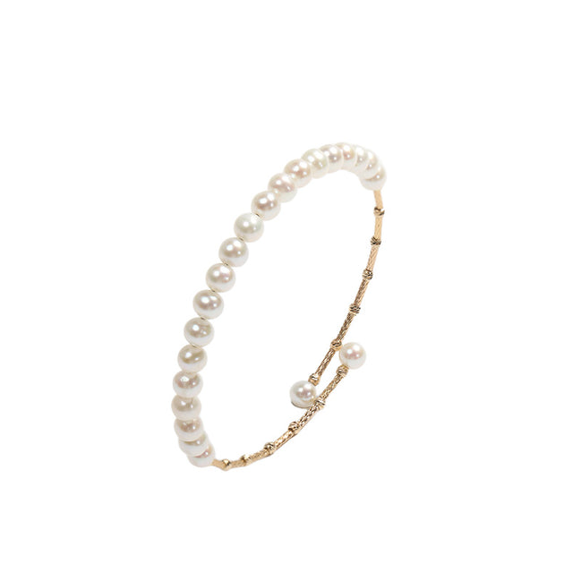 Aurora Grace Open Wrap Natural Pearl Cuff