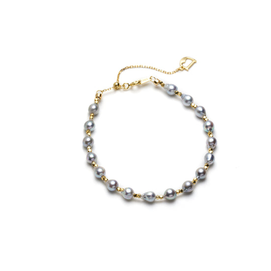 Aurora Grey Natural Pearl Bracelet