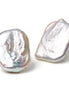 Silver Freshwater Core-Shaped Baroque Earrings