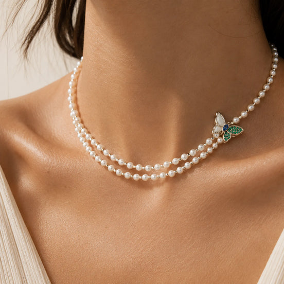 Butterfly Pearl Necklace
