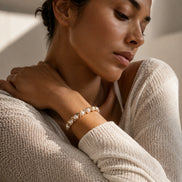 Rose Gold Wire Wrapped Natural Pearl Bracelet
